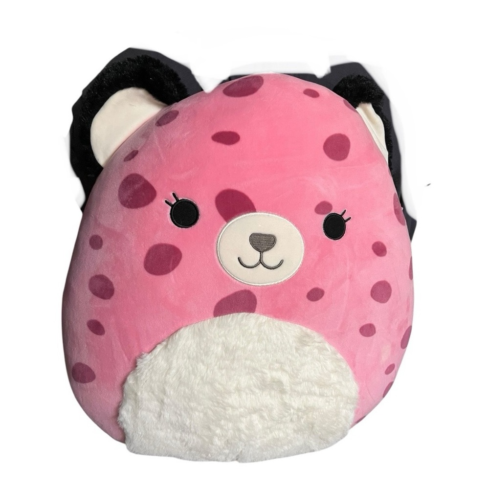 Squishmallows original Jalisca 18” pink polka dot leopard with fuzzy belly soft.